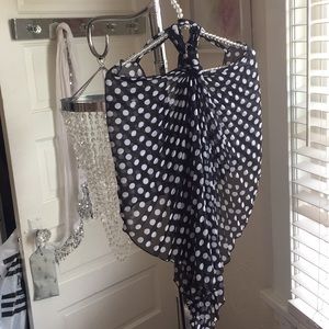 Black and white polkadotted Halter top